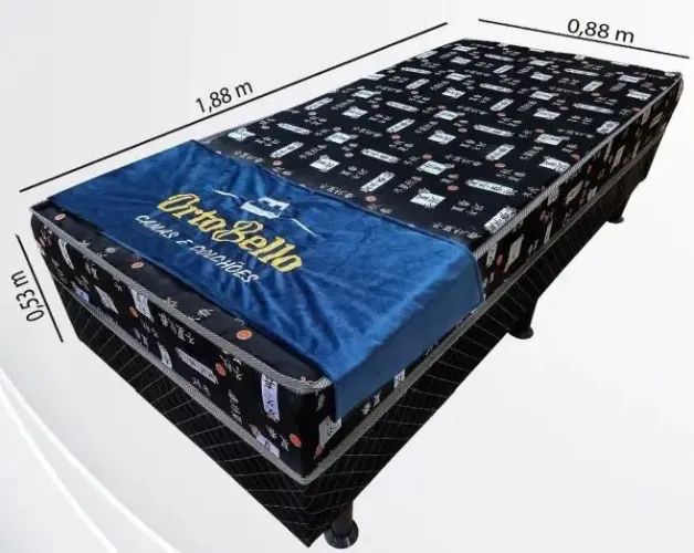 Cama Box Conjugada Solteiro D23 Black - ORTOBELLO 