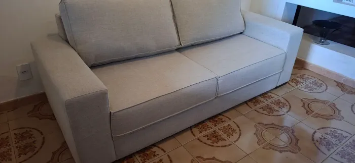 SOFA 3 LUGARES TECIDO LIINHO (NOVO)