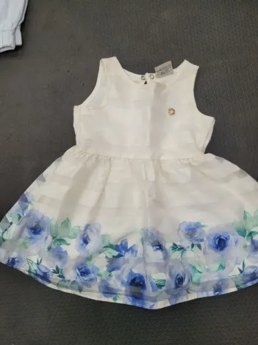 vestido bebê milon branco floral g