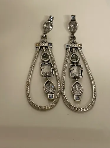 Brincos Originais Camila Klein - Maxi Gotas com Cristais - Como Novo!