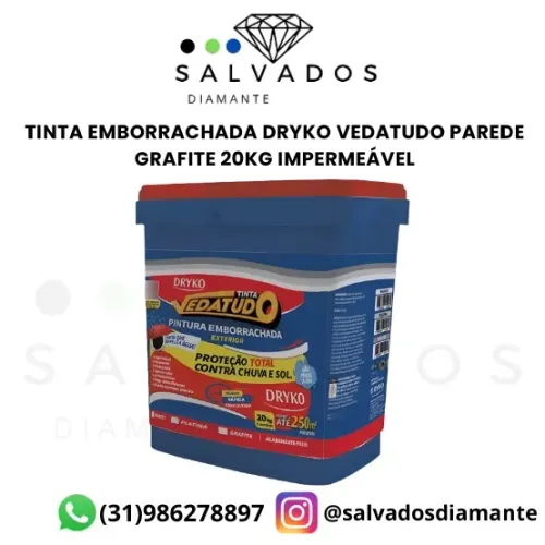 Tinta Emborrachada Veda Tudo Grafite 20kg Dryko - NOVA