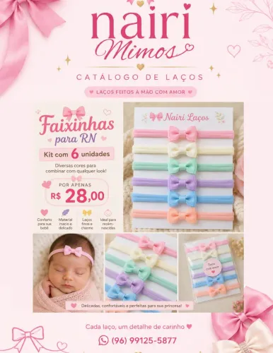 Faixinhas e lacinhos para bebê