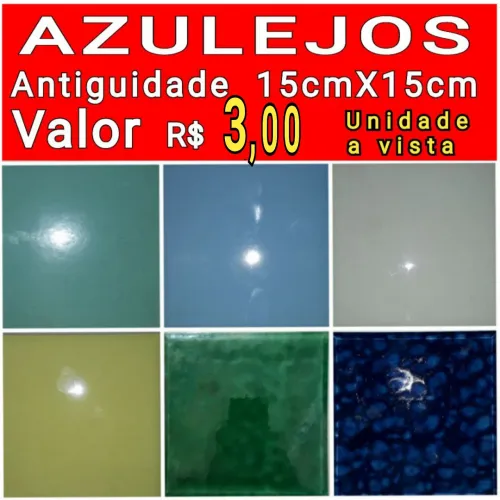 AZULEJOS ANTIGOS USADOS 15 CM X 15 CM E CANTONEIRAS CERÂMICAS  - VENDO TODO O LOTE -