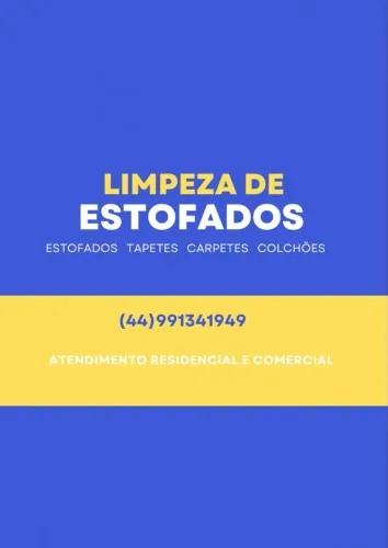 Limpeza de Estofados - Região de Maringá - Sofá; Cadeiras; tapetes; carpetes.