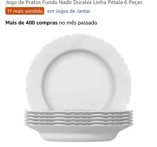 Kit 6 copos, 6 pratos e 24 talhares