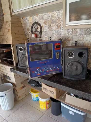 Máquina de música vídeo box com duas caixa de som
