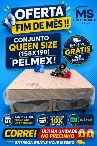 CAMA QUEEN SIZE MOLAS ENSACADAS PELMEX ENTREGA GRÁTIS HOJE