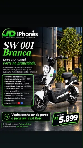 ?Scooter Elétrica Smart Wheel SW 001 1000W - Nova