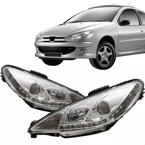 farol peugeot 206 cromado lado esquerdo novo