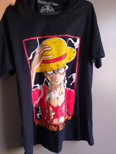 Camiseta One Piece Luffy oficial C&A tamanho 14 nova Camiseta Luffy Monkey D. Bamboo Arte