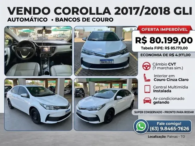 Toyota Corolla GLI 1.8 Flex 16V Aut. 2018