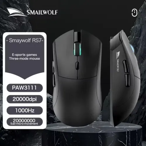 Mouse Gamer Smailwolf RS7 Paw3311 12000 Dpi Preto