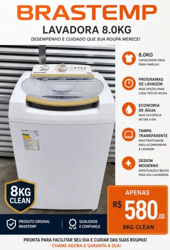 Brastemp 8k clean frete 0800 dependendo do endereço 