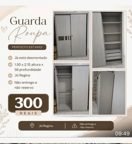 Guarda-roupa ja desmontado em perfeito estado