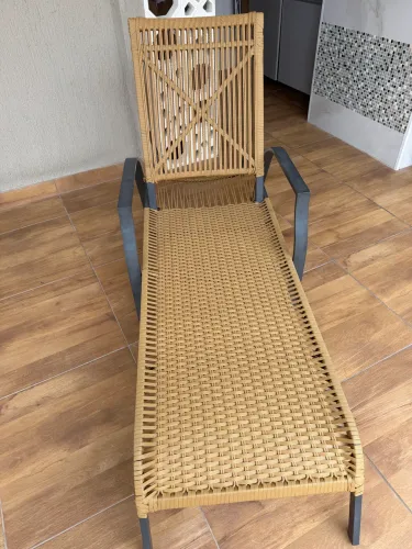 Cadeira espreguiçadeira aluminio, fibra sintética