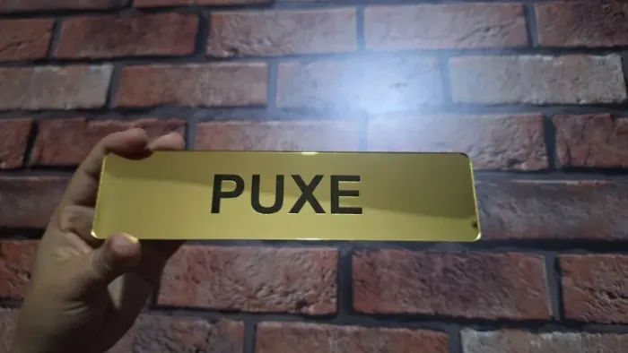 Puxe e Empurre de Acrílico Espelhado Autocolante - Kit 2 Placas
