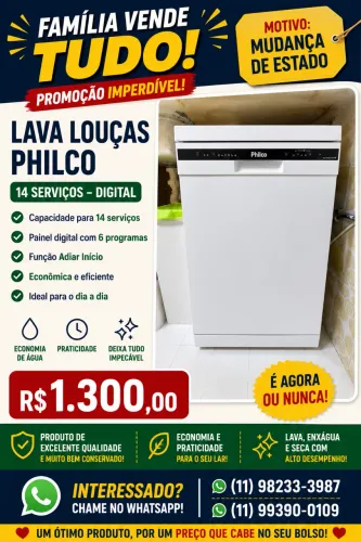 Lava-louças Philco 14 Serviços