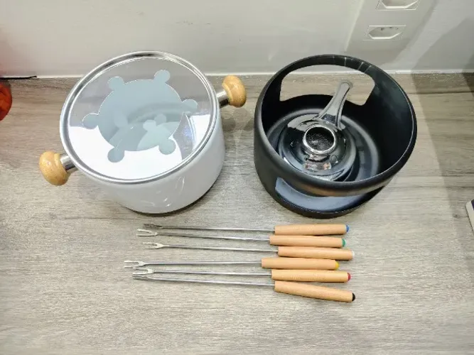 Conjunto Panela de Fondue completo com caixa