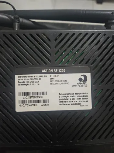 Roteador Intelbras Action RF 1200 - Wi-Fi 5 (AC1200), Dual Band 2.4 GHz + 5 GHz