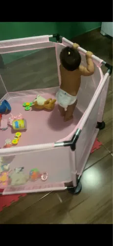 Cercadinho chiqueirinho rosa bebê 