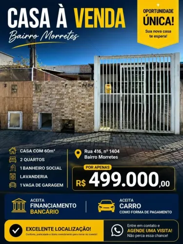 CASA GEMINADA EM ITAPEMA, COM 02 DORMITÓRIOS!!! Morretes