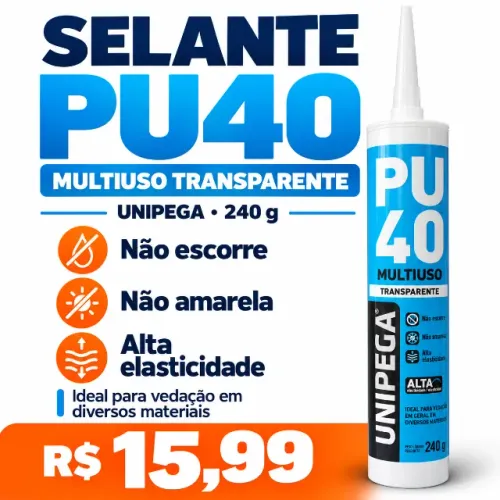 Selante PU40 Multiuso Transparente Unipega 240 g