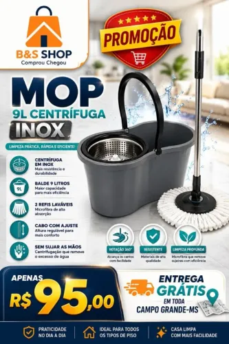PROMOÇÃO MOP GIRATÓRIO CESTO DE INOX ENTREGA GRÁTIS