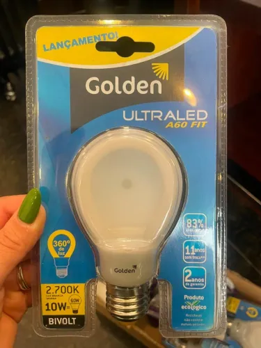 LAMPADA 10W LUZ BRANCA MORNA GOLDEN ULTRALED 4UN 