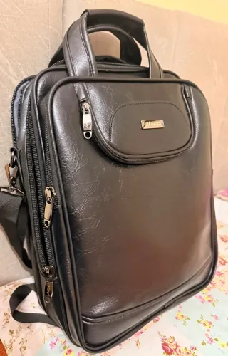 Mochila Notebook 15.6 Couro Masculina Executiva Alça Ombro