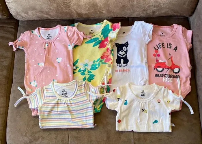 kit / lote 06 Bodys Hering Kids infantil algodão - RN e P