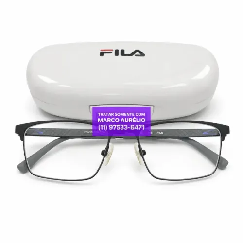 Armação Óculos de Grau Fila Metal Masculina Vfi Cinza Original com Caixa - R$ 250