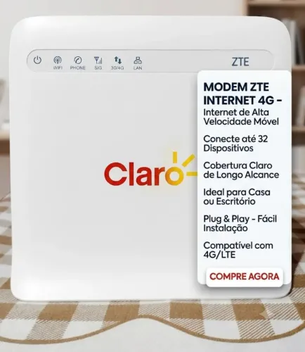 Wifi Modem 4G Claro Backup Internet com fio e roteamento
