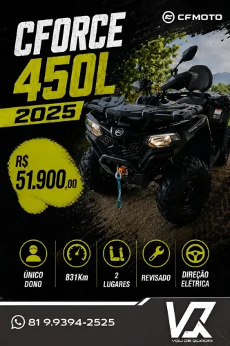 Cforce 450L 2025 - 831km - ÚNICO DONO