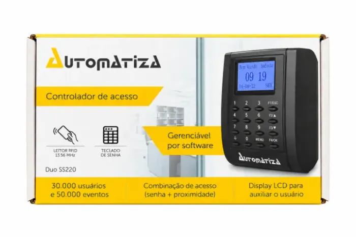 CONTROLADOR DE ACESSO AUTOMATIZA DUO SS220 MF 13,56 MHz
