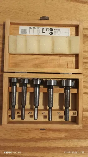 Jogo de brocas forstner Bosch 5 peças (15, 20, 25, 30, 35 mm)