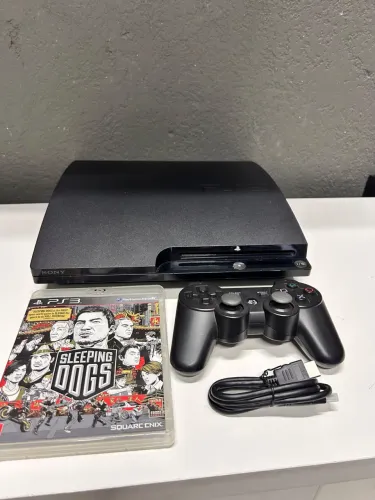 PlayStation 3 + jogo + controle + cabos