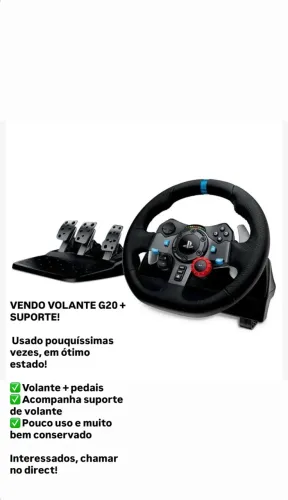 Volante Logitech G20 com Pedais + Suporte - Pouquíssimo Uso, Excelente Estado!