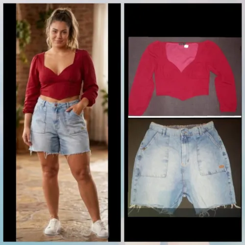 Look cropped+ shorts jeans! 