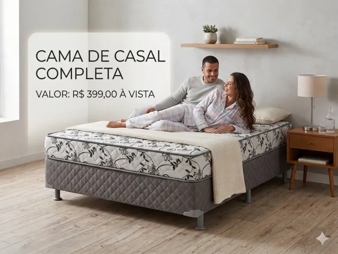 CAMA BOX D33 CASAL COMPLETA (NOVA DIRETO DE FÁBRICA) 