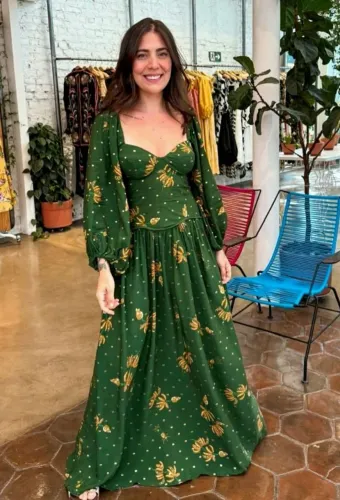 Vestido Farm novo Brilho de Banana