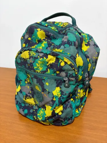 Mochila Kipling Verde Estampada