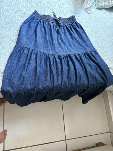 Saia jeans longa