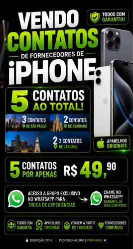 Contatos de fornecedores de IPhones