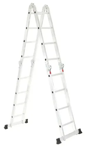 Escada Articulada 16 Degraus 4x4 Garden Life Aluminum Cor Cinza