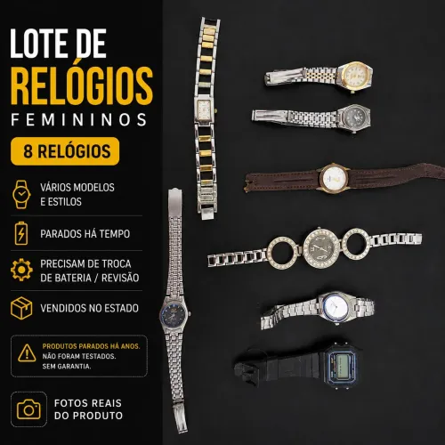 Lote com 8 relógios femininos variados (No Estado)