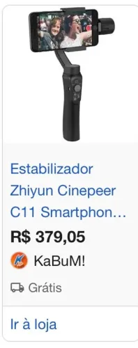  Estabilizador Zhiyun Cinepeer C11 - R$ 230