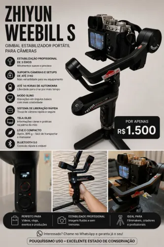 Estabilizador Zhiyun Weebill S Gimbal Portátil Para Câmera Cor Preto