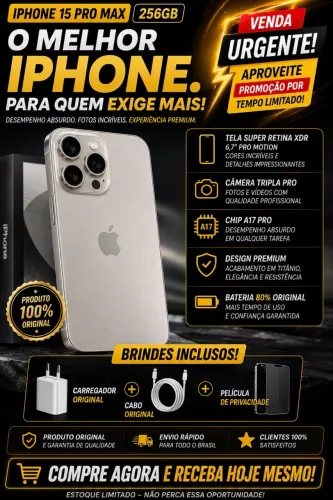 PROMOÇÃO RELÂMPAGO (iPhone 15 pro Max)