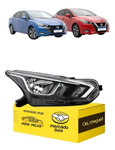 Farol Nissan Versa Advance 2021 22 23 A 2026 C/avaria L.d Direito/passageiro