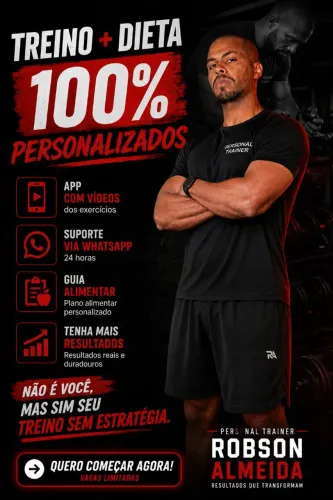 Treino + dieta 100 % personalizados 